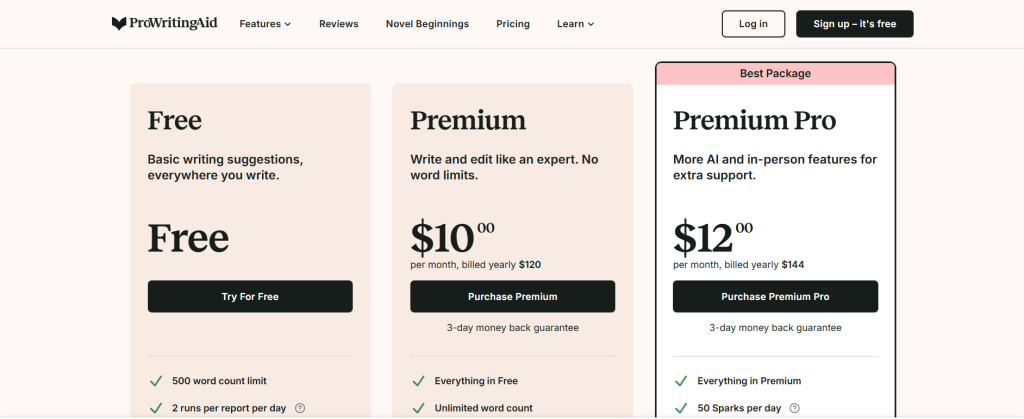 ProWritingAid тарифы