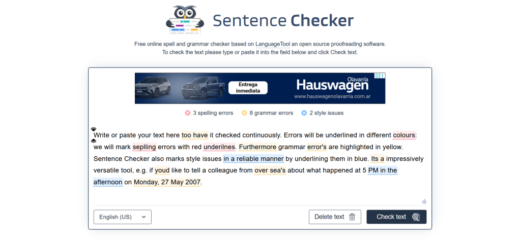Sentence Checker