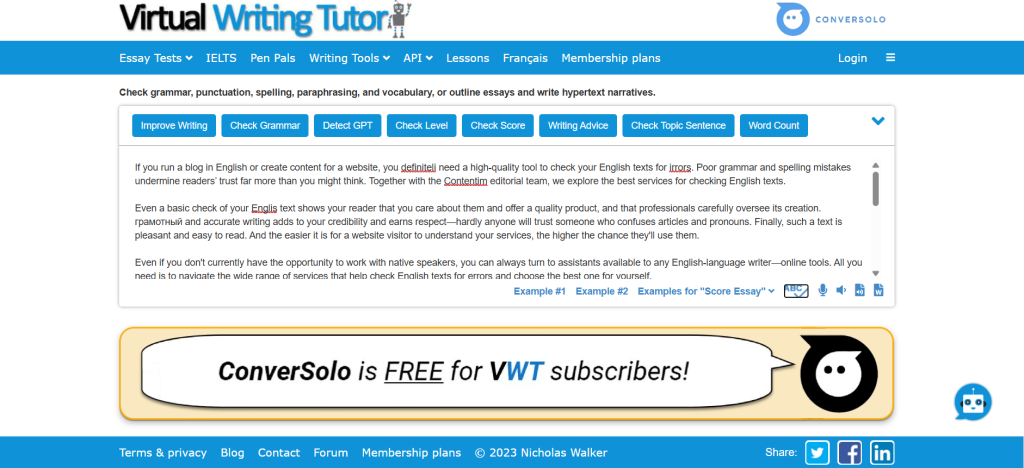 Virtual Writing Tutor
