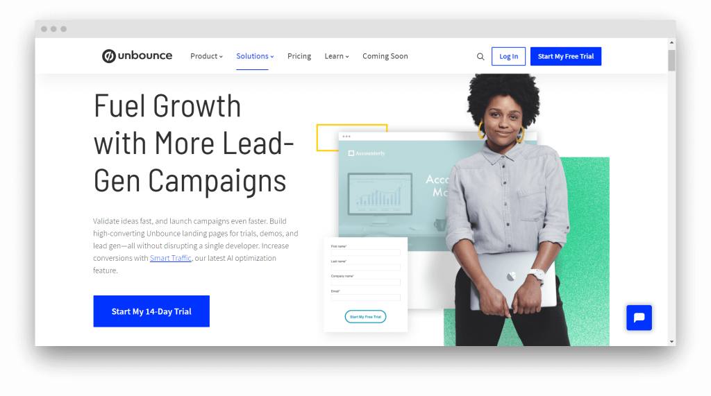 Unbounce для SaaS