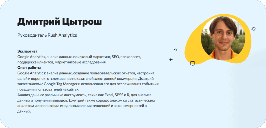 Пример публикации информации об эксперте