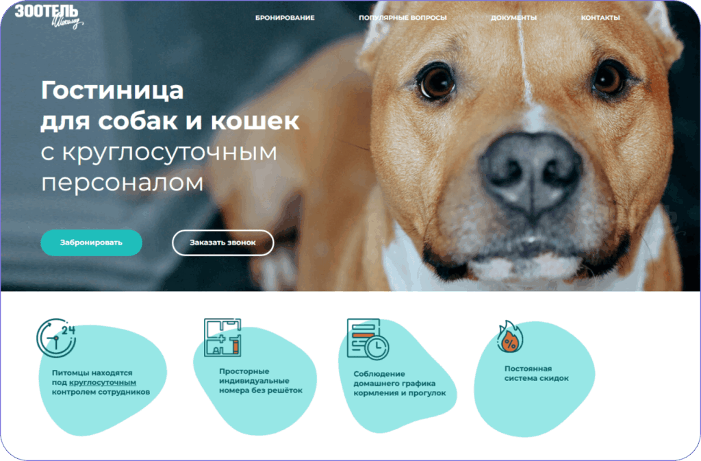 Пример удачного оформления главной страницы сайта