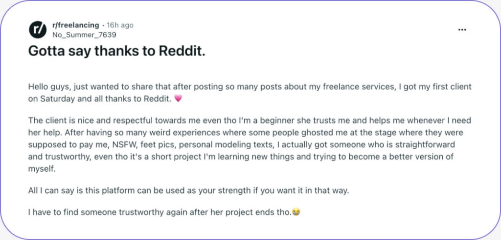 Поиск работы через блог на Reddit 