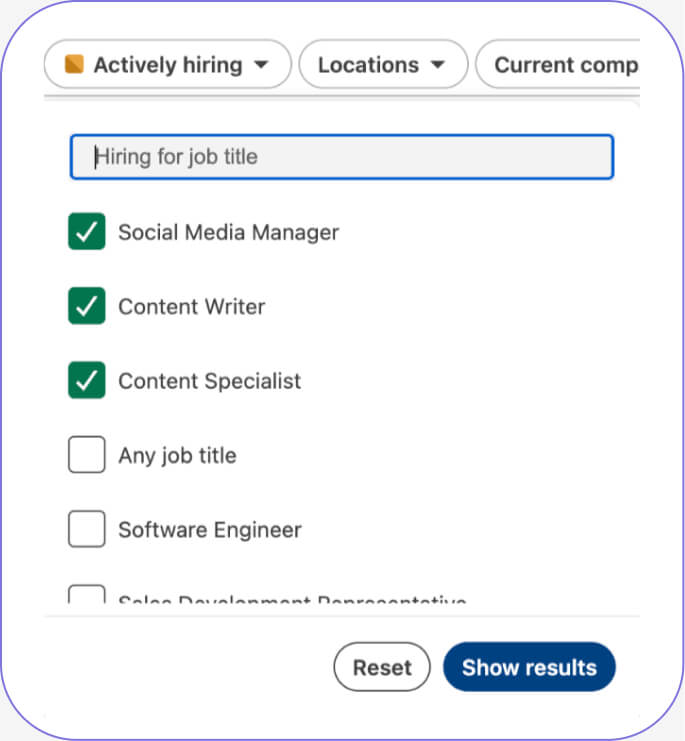 Actively hiring на LinkedIn Career